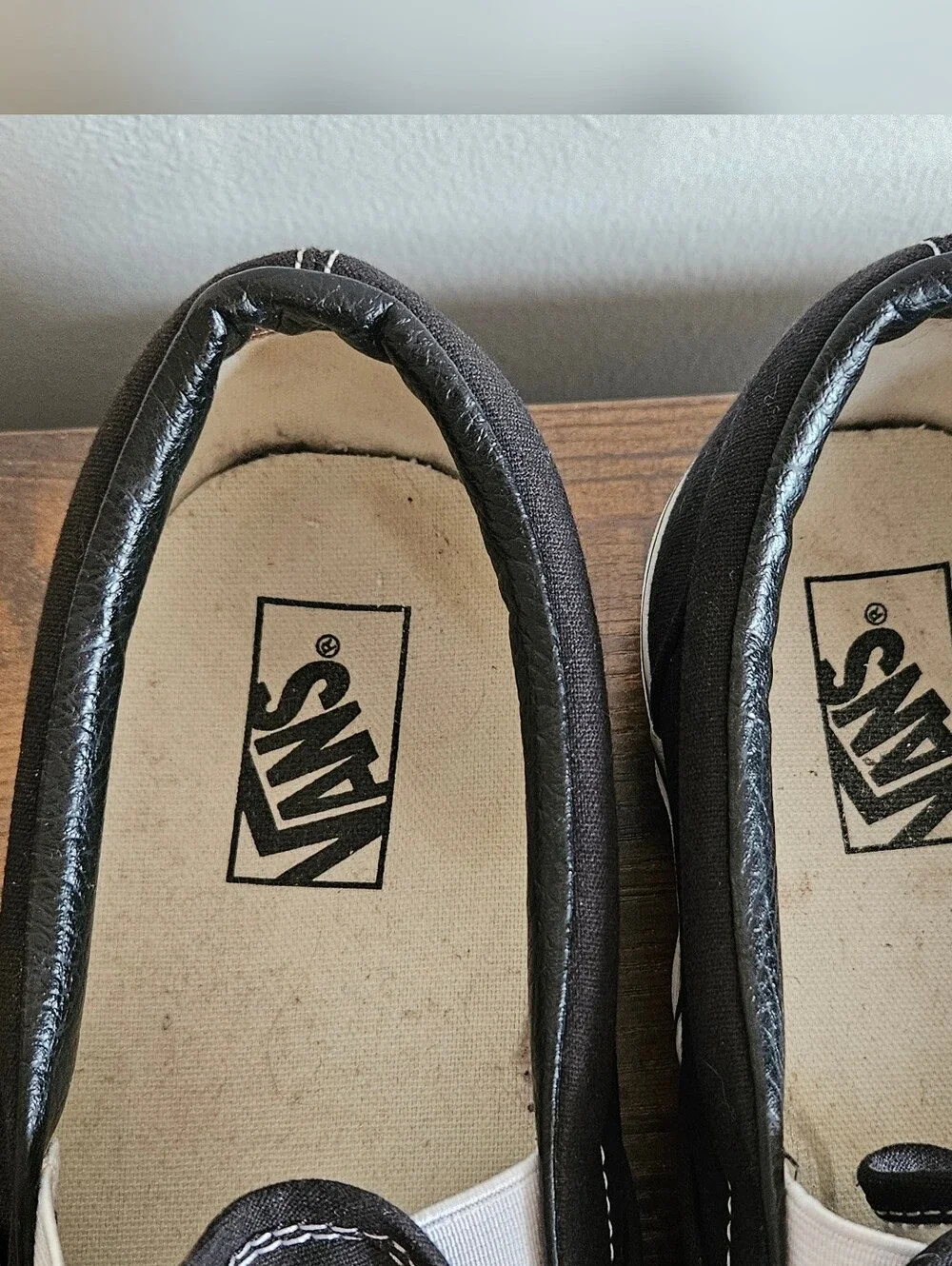 Mens Vans Black Canvas Slip-On Loafers